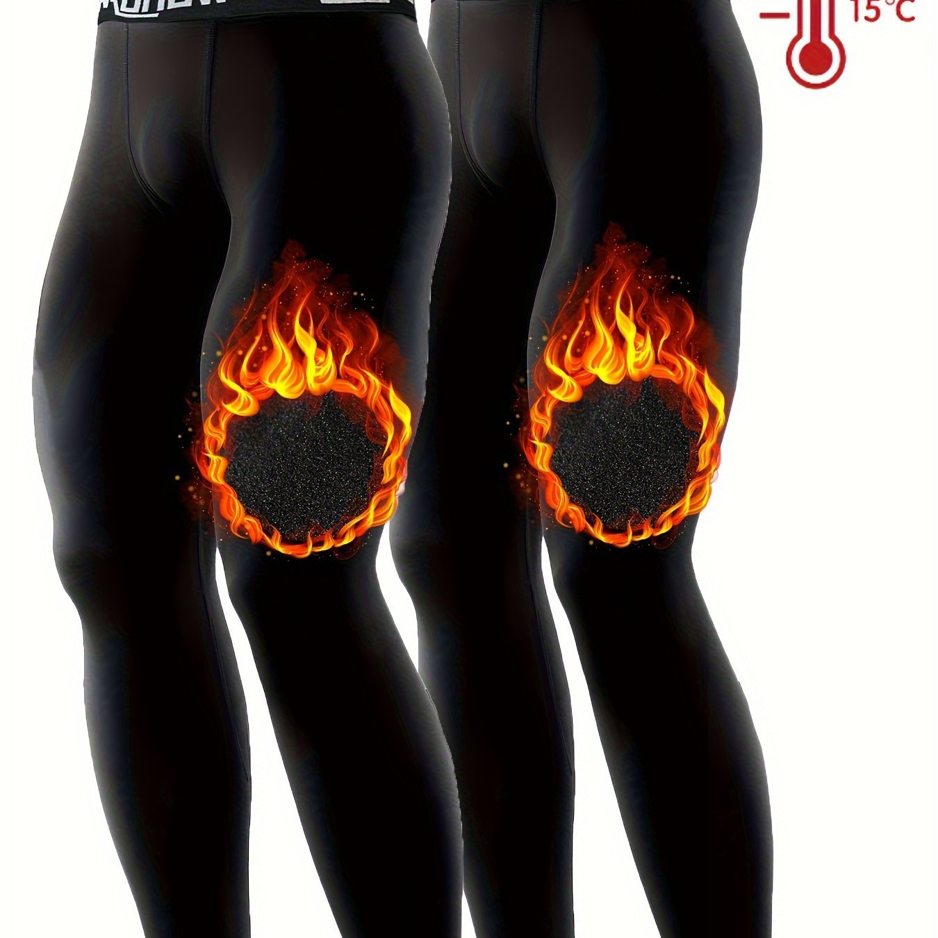 2 pezzi di leggings in pile per uomo, vita alta e elastica, pantaloni stretti, vestibilità slim per uomo, pantaloni lunghi caldi, pantaloni autunnali