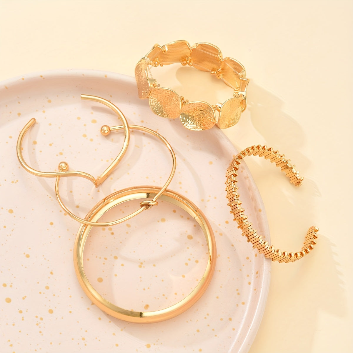 5 Pezzi Braccialetti Geometrici Irregolari con Nodo Onda, Versatili e Alla Moda per Donne - Ideali per Uso Quotidiano e Regali Festivi
