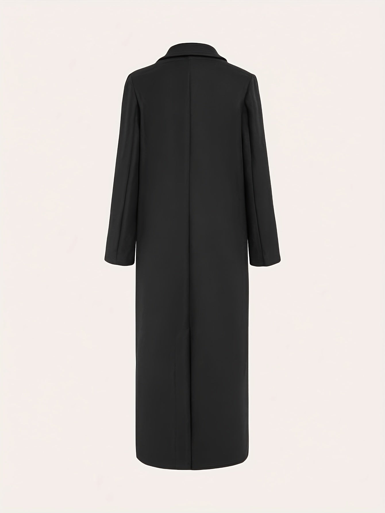 Women's Elegant Green Coat - Long Formal & Professional Outerwear, Machine Washable Winter Trench with Structured H-Silhouette for Office, Parties, Everyday - Sophisticated Outerwear, Office Ready Apparel, Smooth Texture, Durable Fabric, Office Wear, High