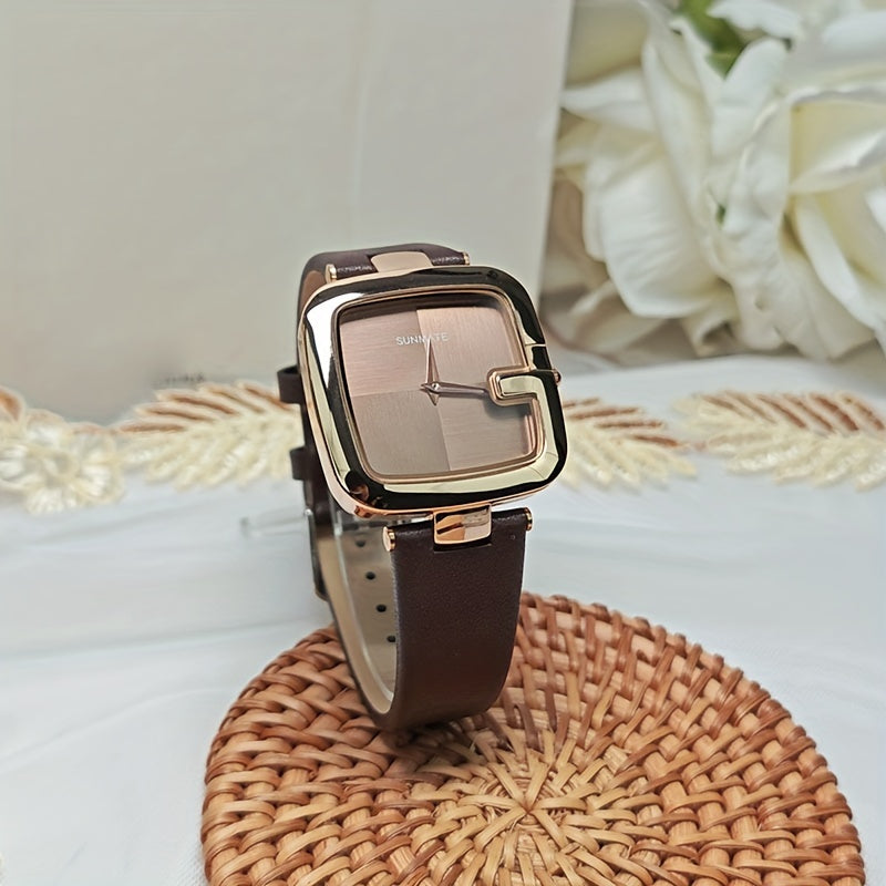 Orologio Quadrato a Quarzo per Donna, Stile Semplice e Individuale, Orologio di Lusso con Blocco di Colore