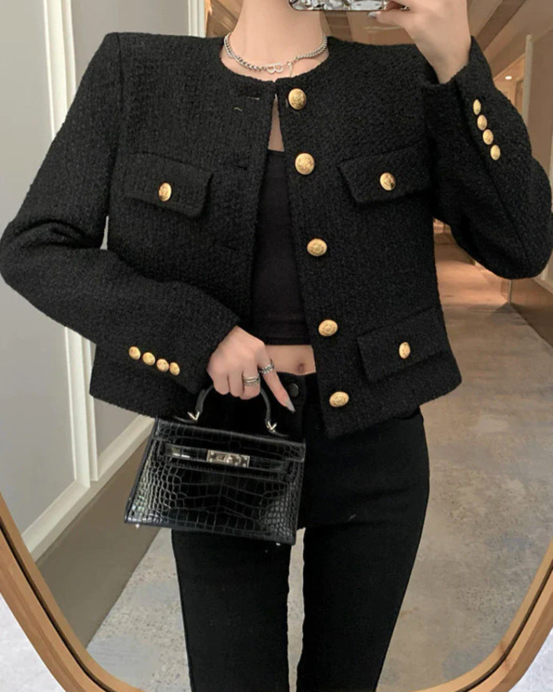 Tweed Gold Button Couture Jacket