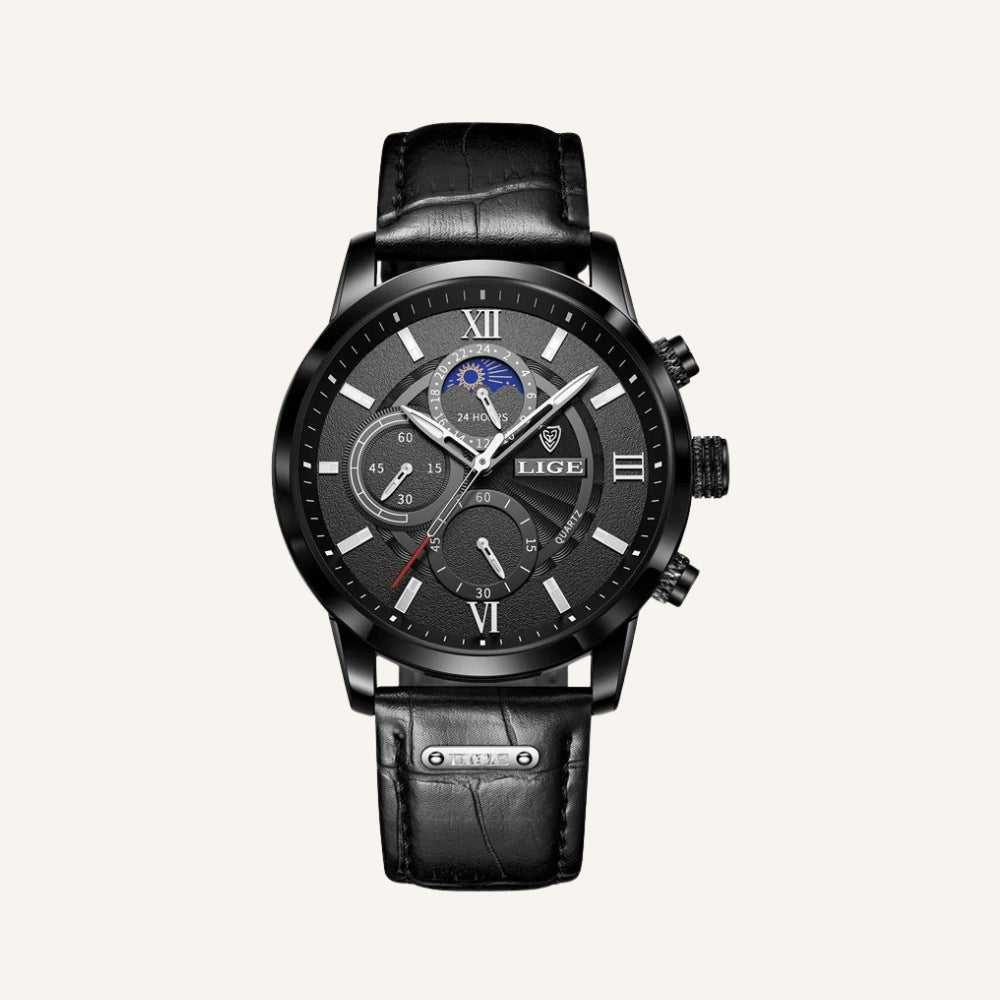 Men’s Chronograph Leather Watch
