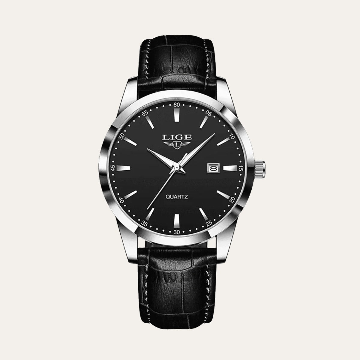 Men’s Leather Quartz Watch