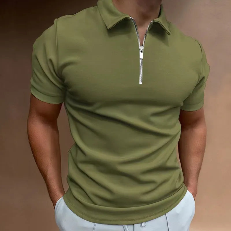 Zippered Polo Shirt