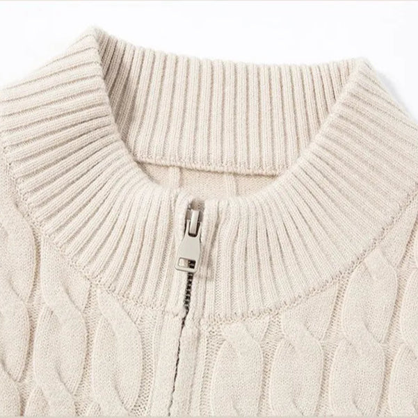 Zack Cable-Knit Wool Cardigan