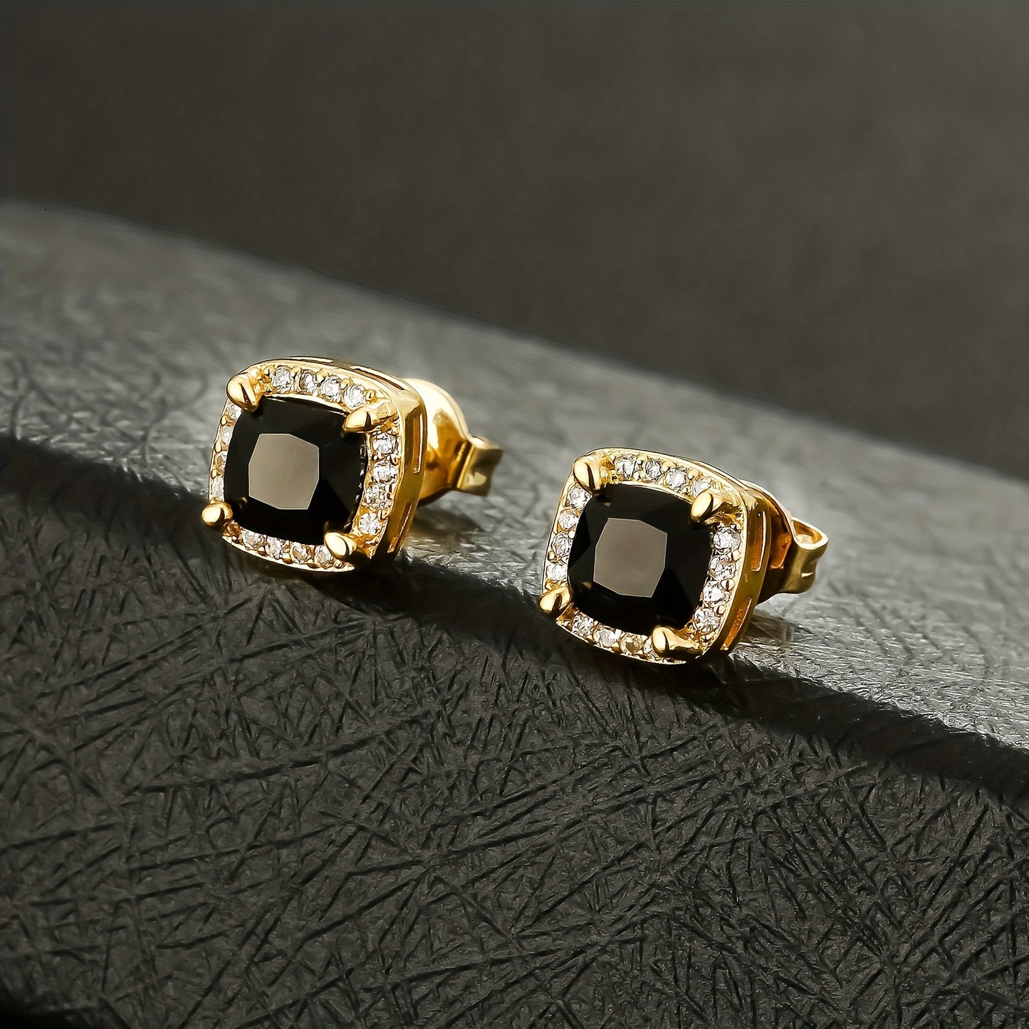 1 Paio di Orecchini a Spilla Quadra Eleganti ICEDCHICS, Zirconia Sintetica, Staffa in Acciaio Inossidabile, Base in Rame, Non Magnetici, Gioielli alla Moda per Uomini e Donne