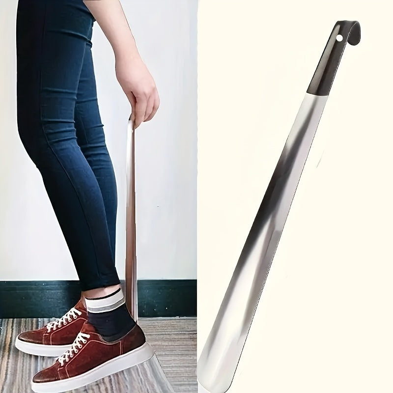 1pz Extra Lungo 41.91 cm Calzascarpe in Acciaio Inox per Anziani - Impugnatura Comfort Antiscivolo, Costruzione in Metallo Durevole, Strumento Facile per Mettere e Togliere le Scarpe per Anziani, Disabili, Persone con Mobilità Ridotta