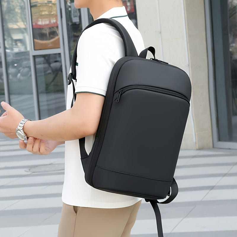 Zaino espandibile in stile business, similpelle, cerniera liscia resistente, borsa per laptop multi-pad, zaino casual, adatto per il pendolarismo quotidiano, viaggi di lavoro all'aperto, regalo ideale per le vacanze, opzioni nero, grigio scuro, grigio chi