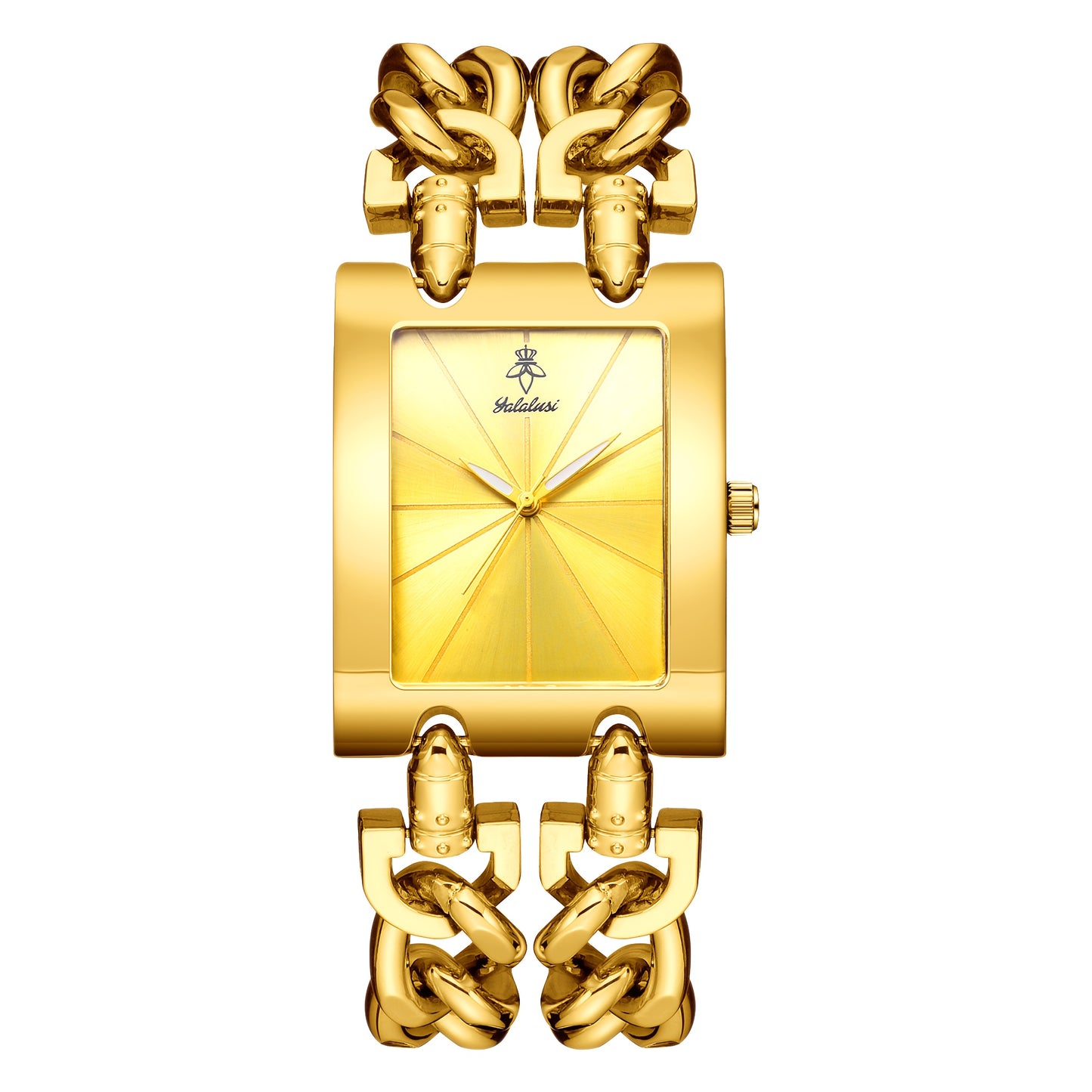 YaLaLuSI Orologio da Donna in Quarzo Dorato Glamour con Quadrante Decorato di Strass, Lancette Luminose e Bracciale a Catena Robusto - Esclusivo Display Analogico per Tutte le Occasioni, Include Scatola Regalo - Il Regalo Perfetto per Famiglia e Amici, Or