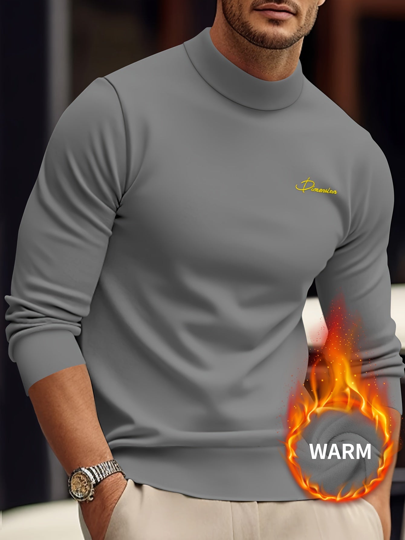 Z1012 Maglione Termico da Uomo a Maniche Lunghe con Scollo a Punta d'Arte - Maglia Invernale Calda e Resistente con Chiusura Frontale Intera con Zip, Collo Alto e Zip Integrale, Abbigliamento Lavabile in Lavatrice per Attività all'Aperto, Design con Zip F