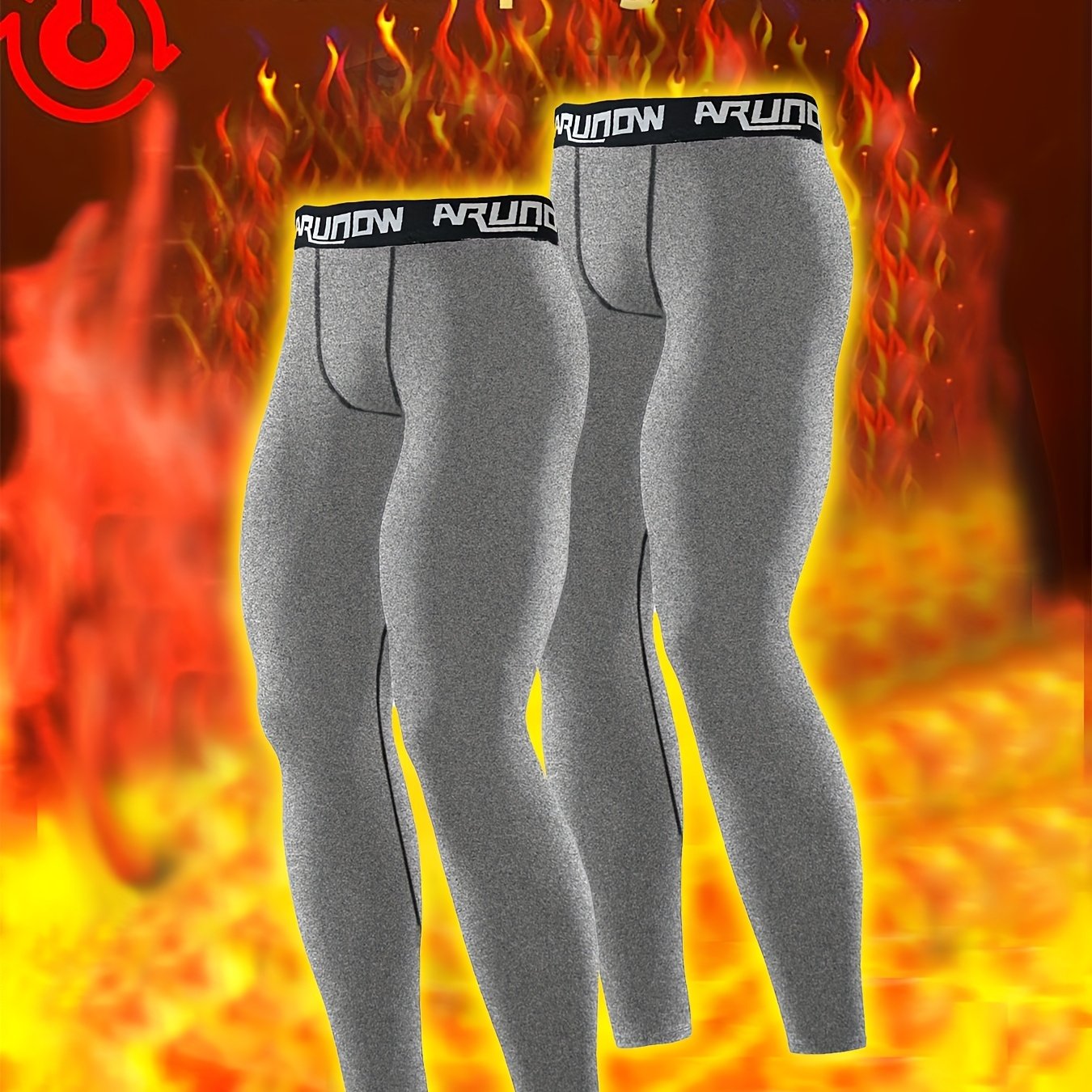 2 pezzi di leggings in pile per uomo, vita alta e elastica, pantaloni stretti, vestibilità slim per uomo, pantaloni lunghi caldi, pantaloni autunnali