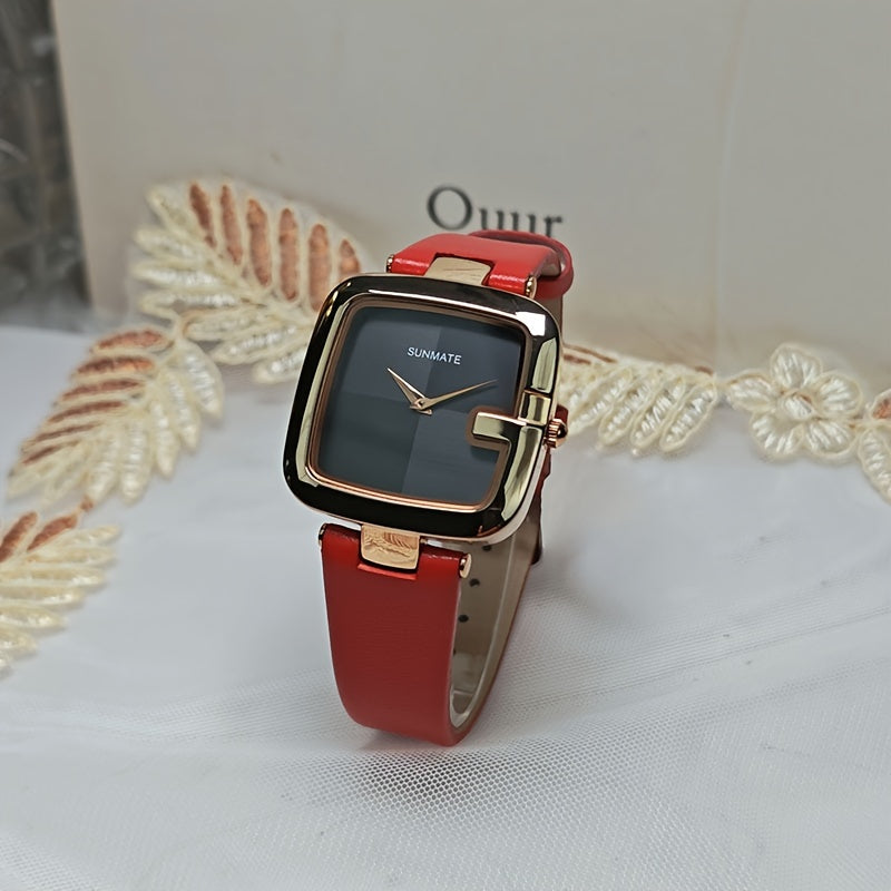 Orologio Quadrato a Quarzo per Donna, Stile Semplice e Individuale, Orologio di Lusso con Blocco di Colore