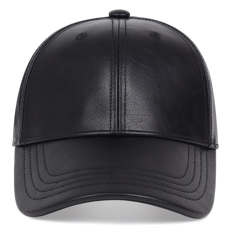 1pz Cappello da baseball in pelle PU da uomo, scelta ideale per i regali