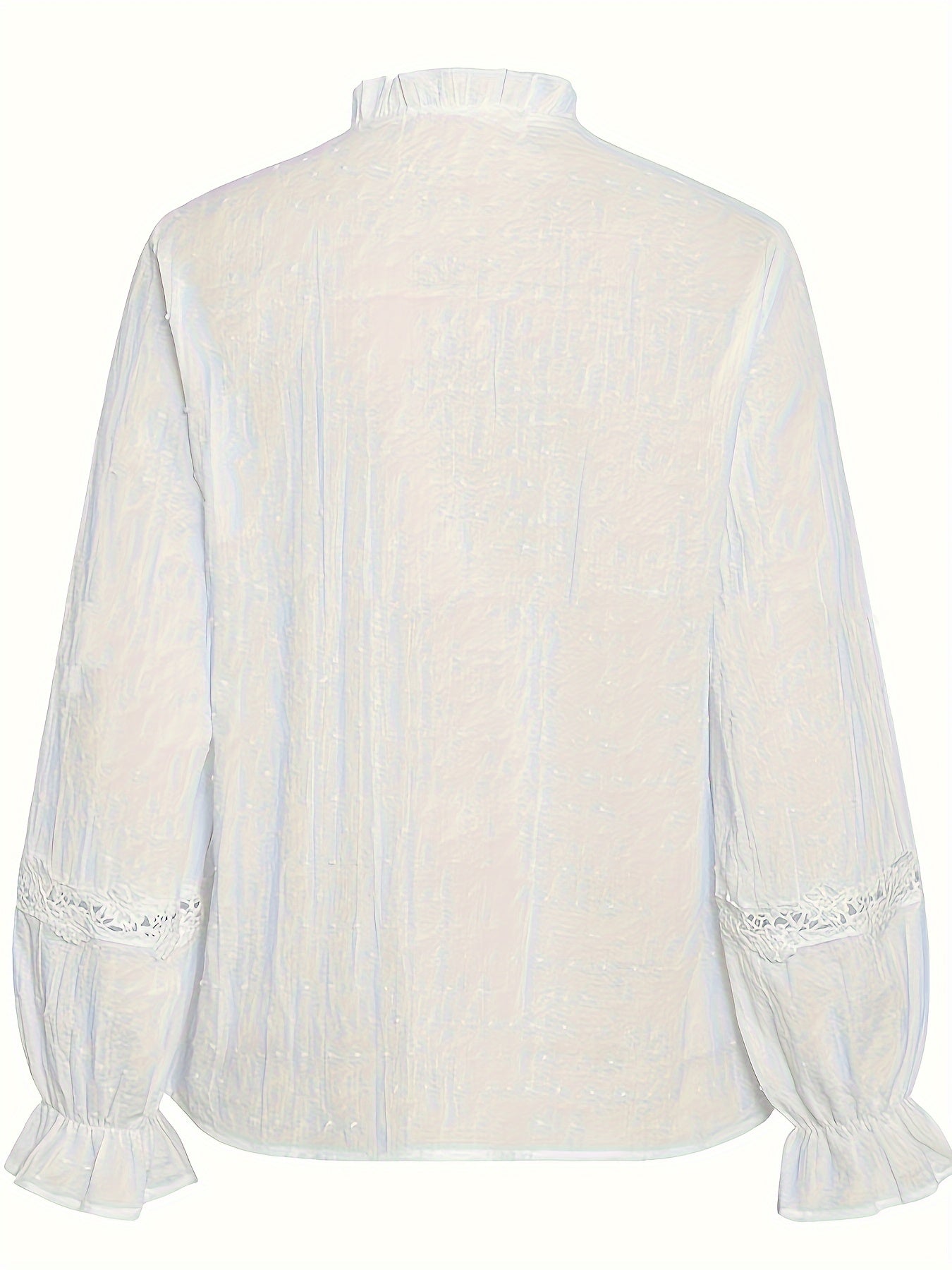 Solid Color Polka Dot Lace Shirt