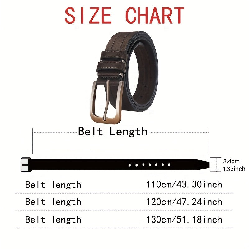 2pz Cinture di Lusso FLAGIA da Uomo - Fibbia Quadrata Regolabile, Perfette per Jeans e Pantaloni Formali, Materiale Elegante in PU, Nero & Marrone Scuro, Ideali per San Valentino o Carnevale