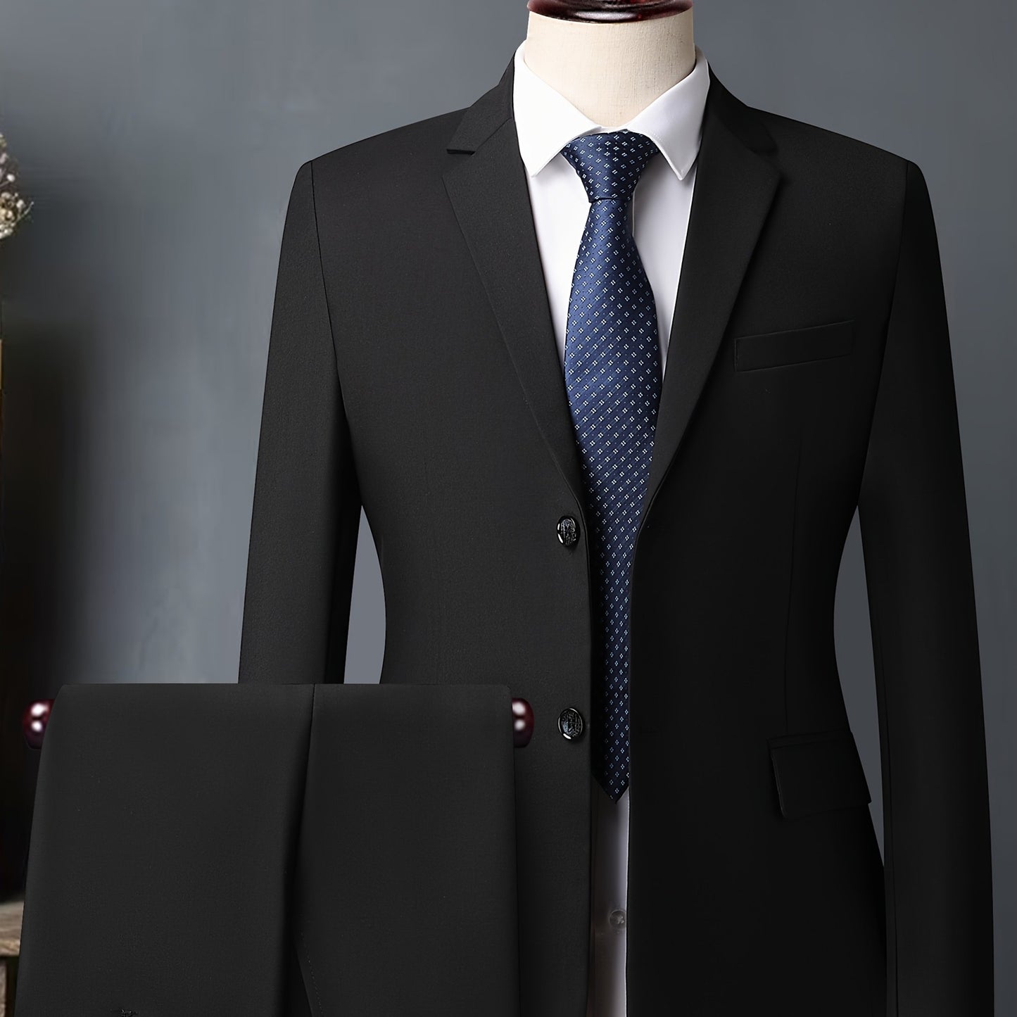 Abito da uomo bianco di alta gamma - Resistente alle rughe, adatto per ufficio e feste, taglio sottile con design doppiopetto, maniche lunghe, tessuto viscosa, perfetto per eventi formali, abbigliamento formale|Abito sottile|Tessuto viscosa