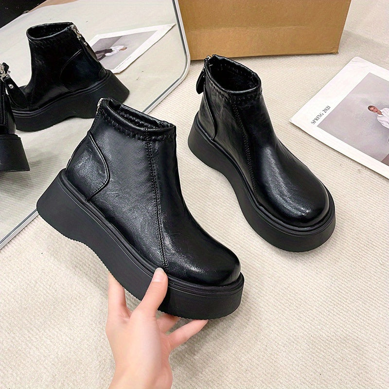 Stivali eleganti con zip posteriore, suola antiscivolo e fodera in peluche. Disponibili nei colori nero, marrone & 4 altre tonalità. Ideali per lavoro, party ed uso casuale. | Scarpe da donna alla moda