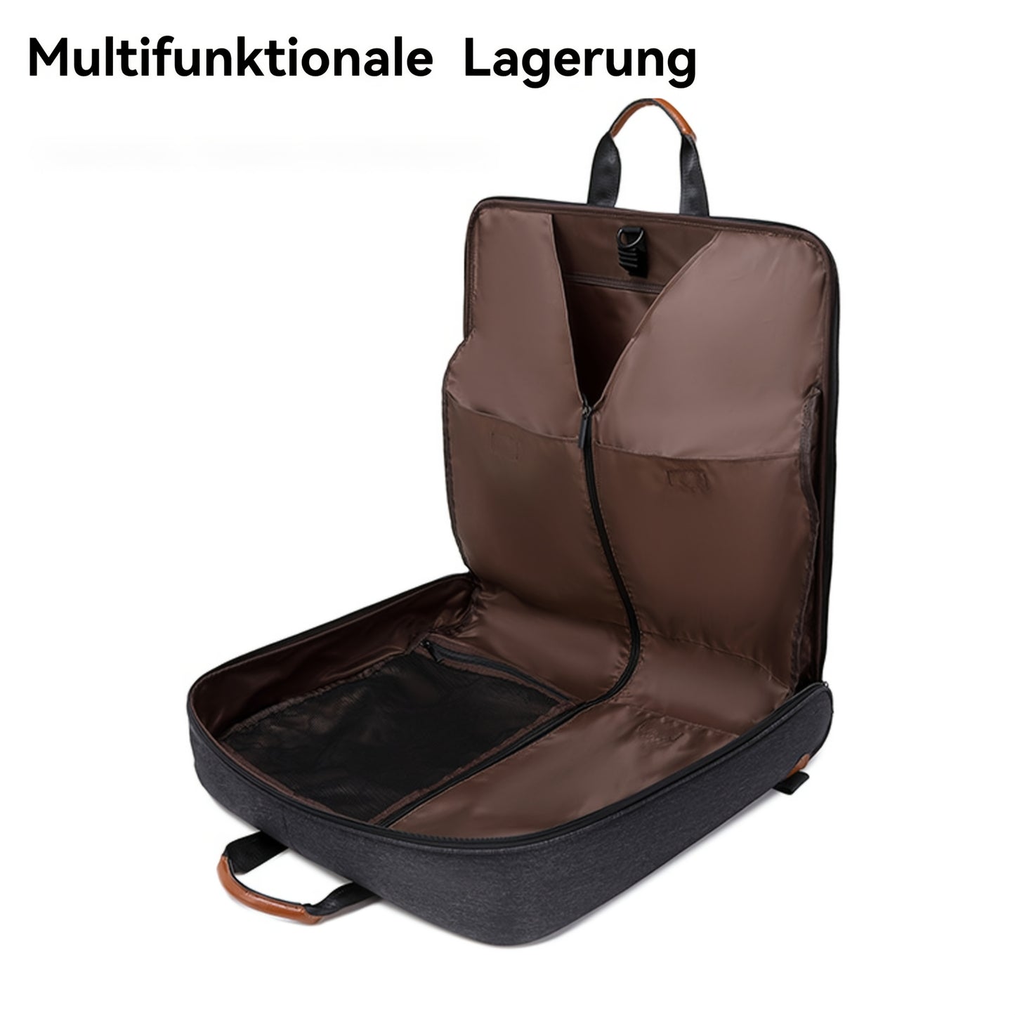 Valigia Grande & Custodia per Abiti - Bagaglio da Viaggio Business con Scomparto per Laptop, Tessuto Oxford Resistente, Valigetta Spaziosa con Maniglia o Tracolla per Professionisti (50x54x8cm, Nero) - Ideale per Viaggi Aerei ed Eventi Formali