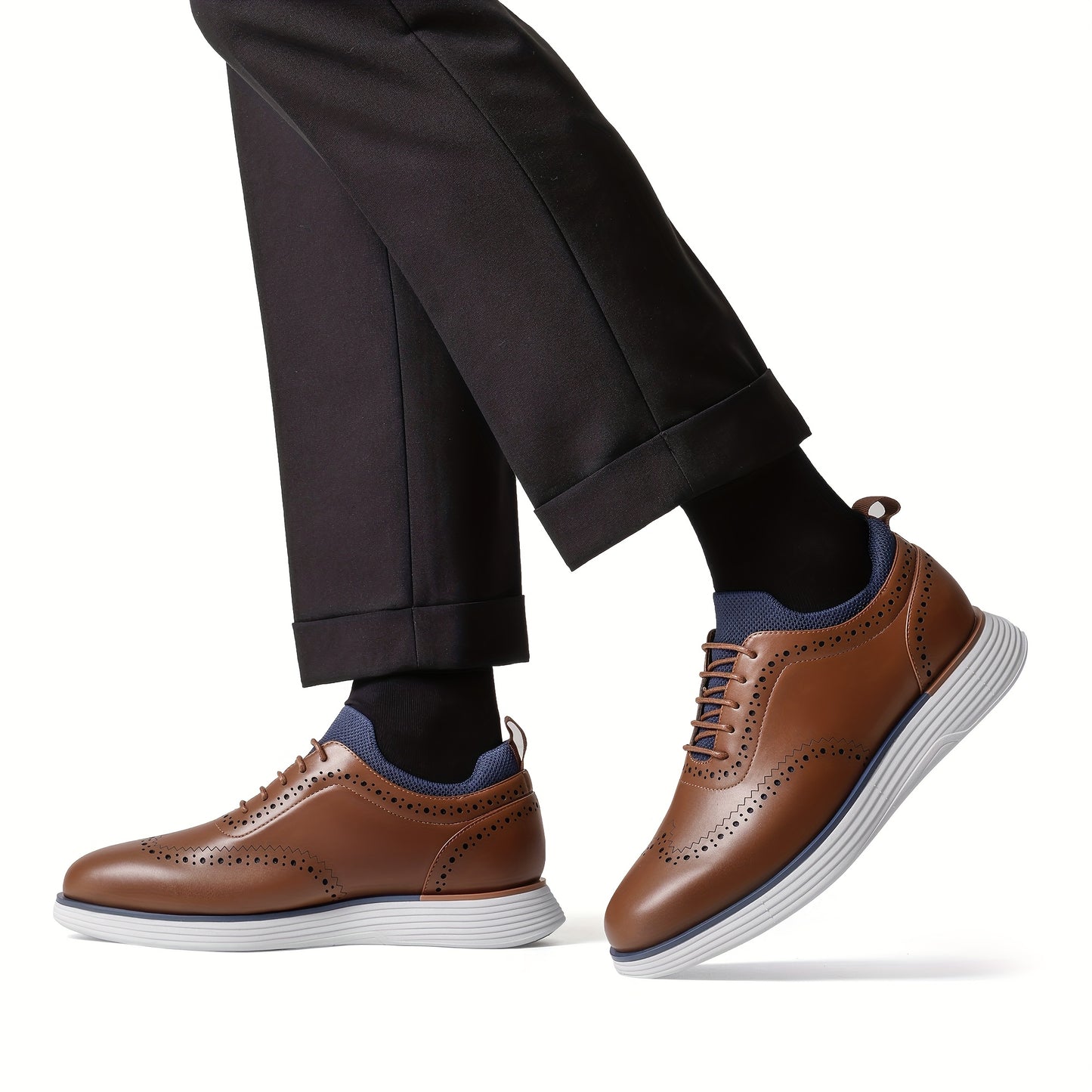 Scarpe da ginnastica eleganti MaxFlex da uomo, scarpe brogue casual con punta a coda di rondine, scarpe eleganti Oxford casual da uomo, scarpe classiche moderne da lavoro con lacci e punta a coda di rondine