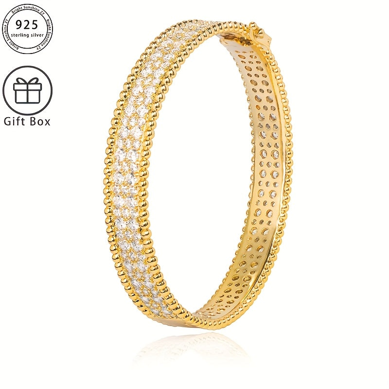 Un bracciale di lusso con brillanti in zirconia a stella piena in argento 925 per le signore, ideale per l'estate. Include un regalo classico e ipoallergenico per la cena, con scatola regalo esclusiva. Perfetto per Natale, San e Pasqua.