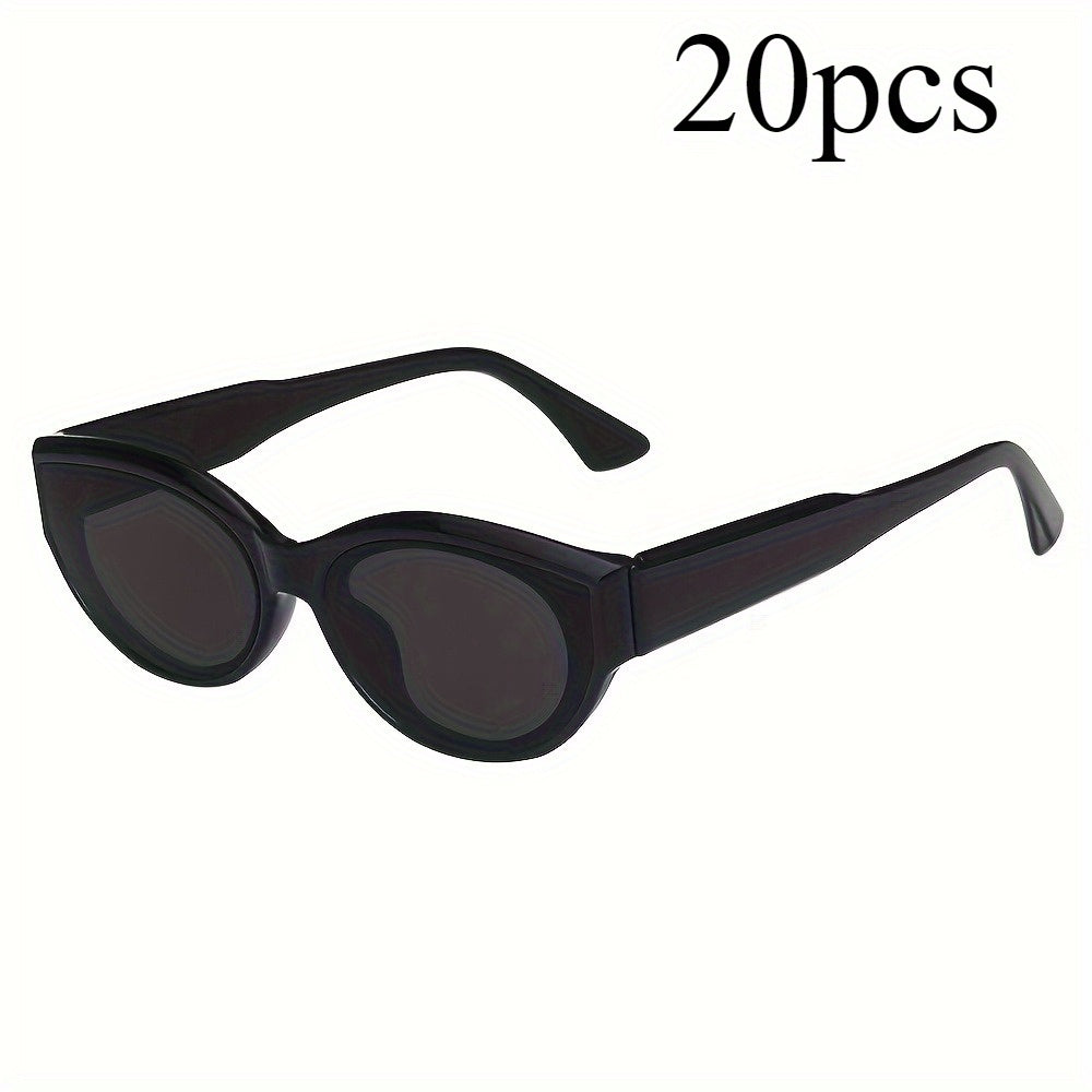 20pcs Occhiali Da Vista Fashion Cat Eye Black Cat Eye Per Donne - Design Hip-Hop Elegante Con Lenti Dure, Perfetto Per Shopping E Attività | Set Di Accessori Alla Moda | Materiale pz, Accessori Eleganti | Occhiali Da Vista Alla Moda | Lenti Di Poliocarbon