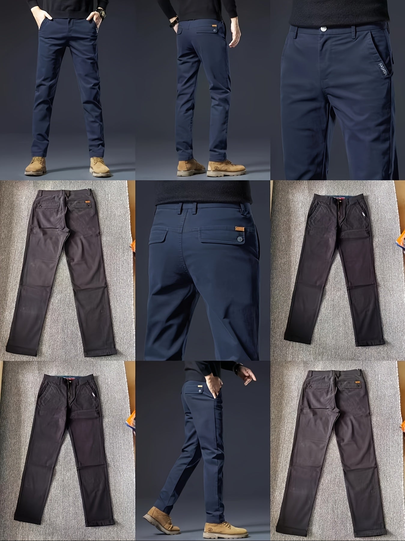 Pantaloni Uomo Autunno 2024, Business Casual di Alta Qualità in Cotone a Gamba Dritta Elasticizzata per Lavoro e Tempo Libero. Stile Moderna, Vestibilità Sartoriale Tessuto Traspirante. Ideali Per Impiegati E Abbigliamento Metropolitano