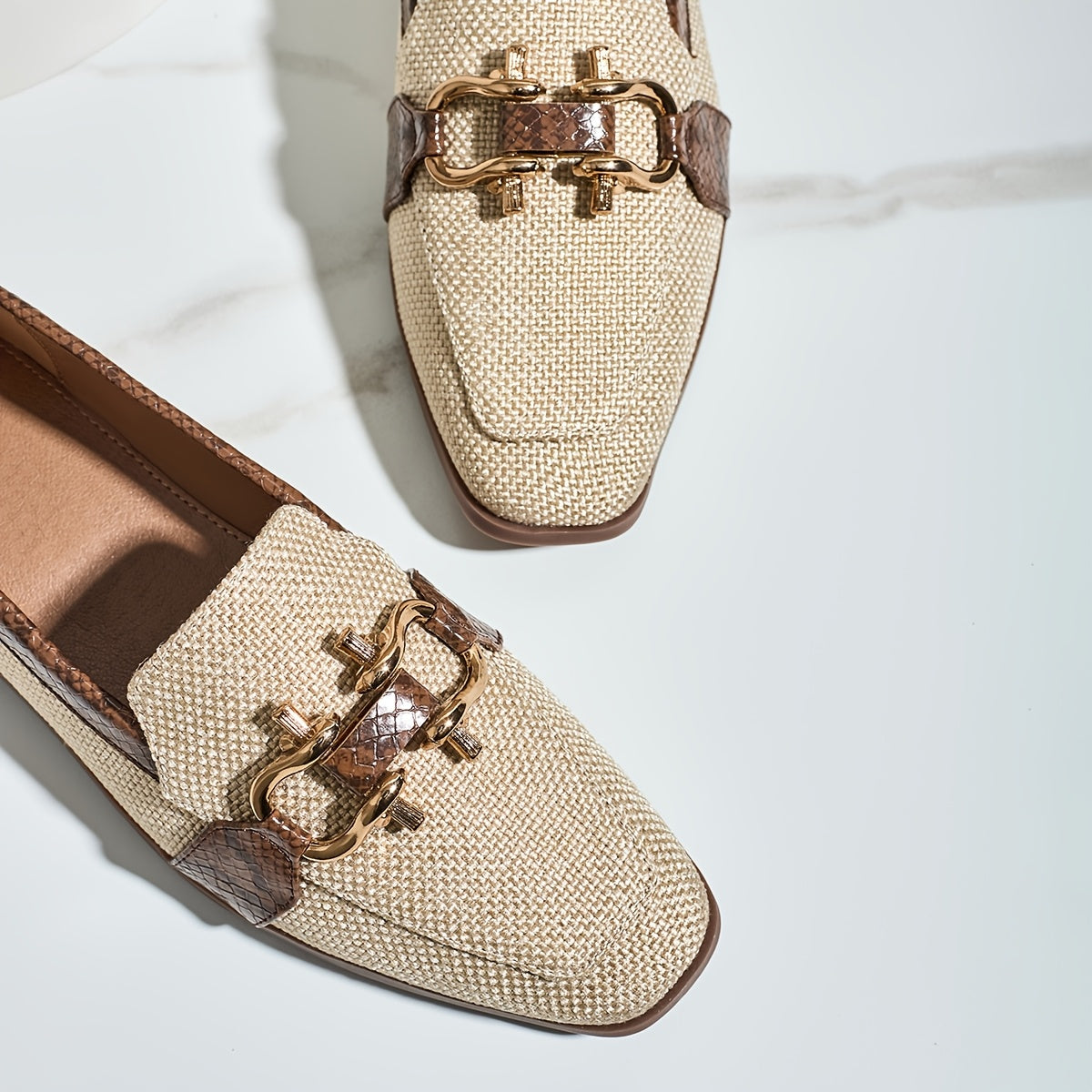 1 Paio di Scarpe da Uomo Vintage con Stile Flax, Stampino a Serpente, Punta Quadrata, Scarpe Slip-On Leggere per Tutte le Stagioni con Suola in TPU e Plantare in Poliuretano