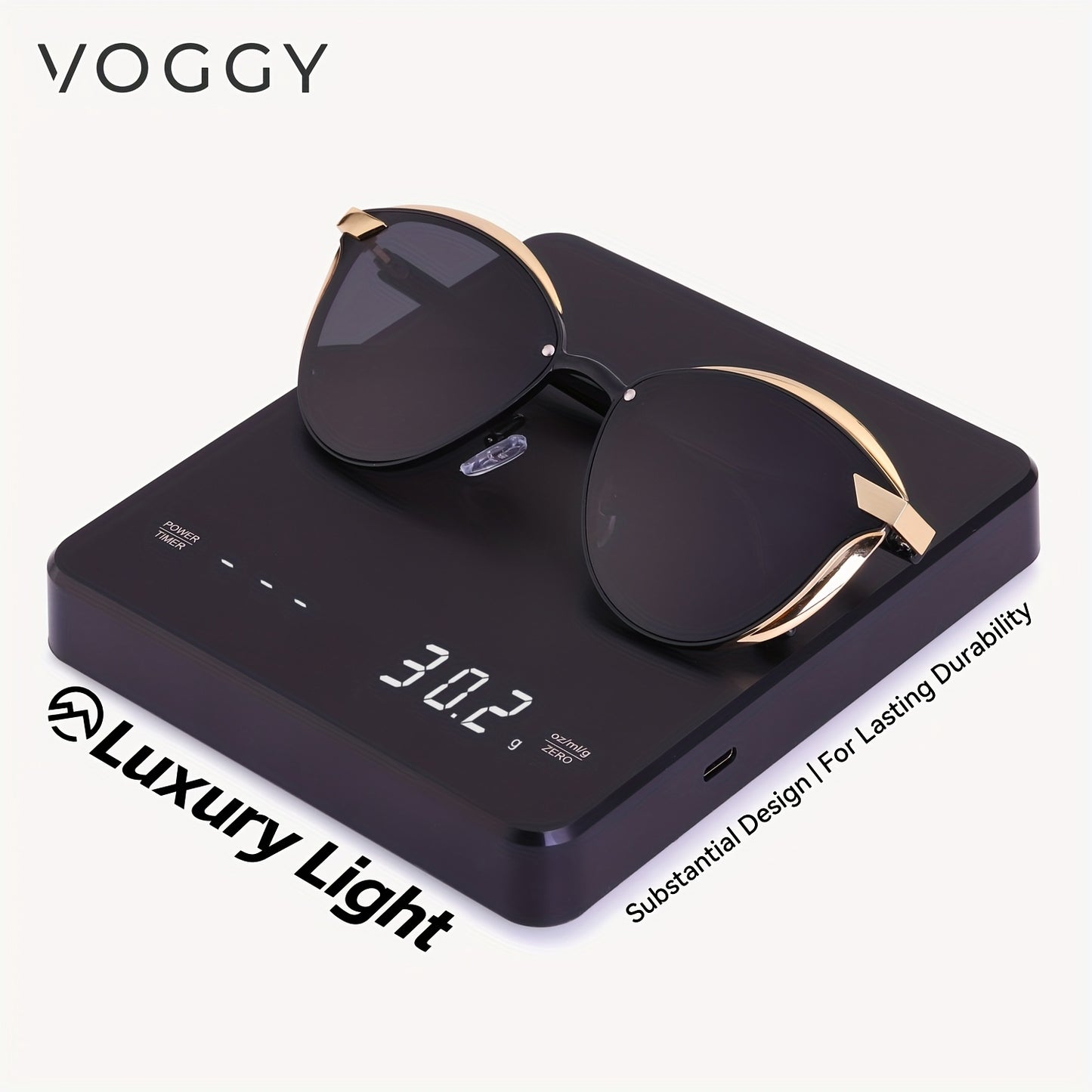 VOGGY Fashionable Retro Metal Polarized Fashion Glasses for Men & Women - Lightweight, Durable Design with Golden-Tone Frame & Black Lenses - Perfect for Driving, Hiking, Cycling, Fishing, Travel & Party Decor - Includes Case & Microfiber Cloth, Hiking Ey