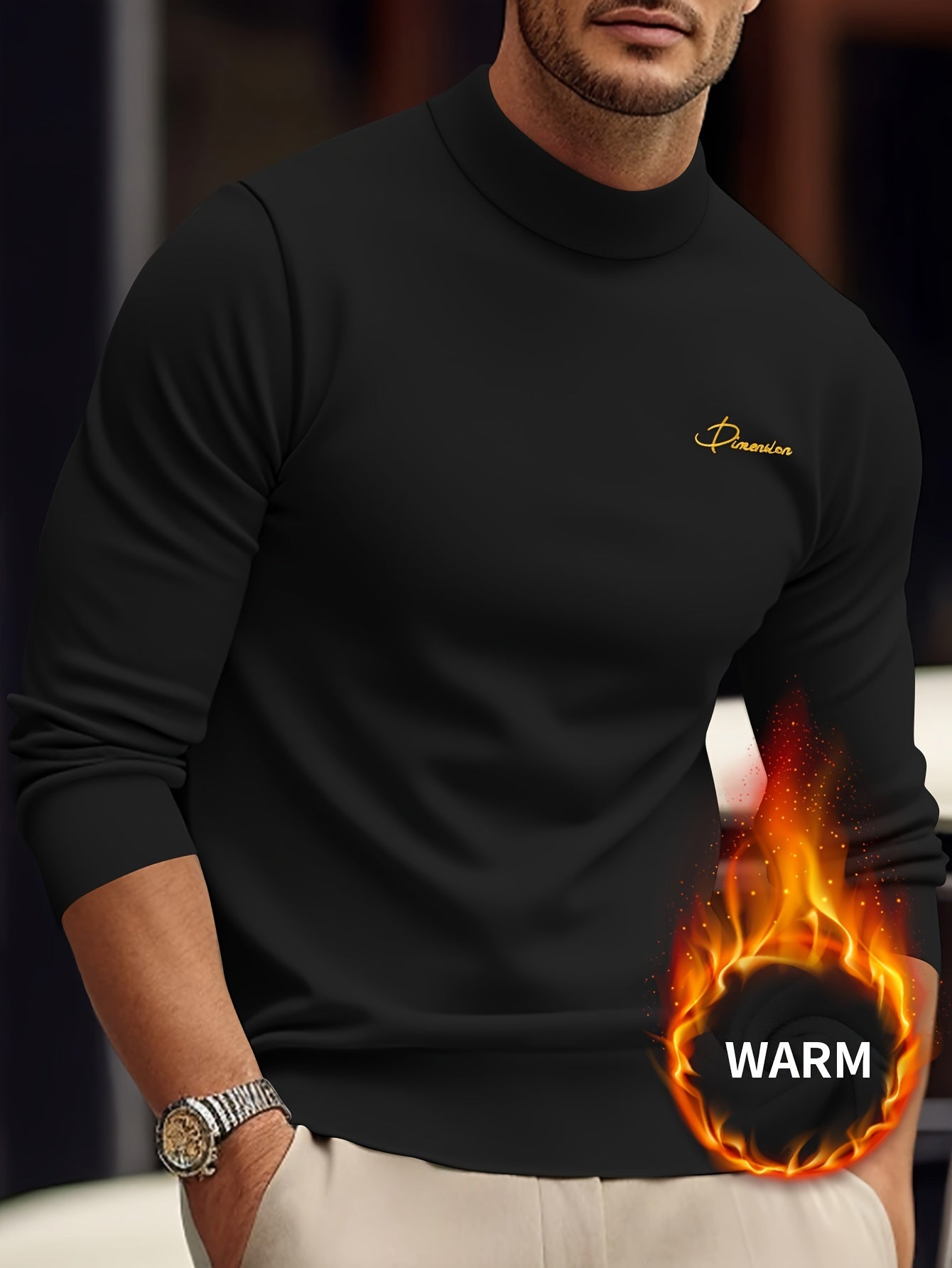 Z1012 Maglione Termico da Uomo a Maniche Lunghe con Scollo a Punta d'Arte - Maglia Invernale Calda e Resistente con Chiusura Frontale Intera con Zip, Collo Alto e Zip Integrale, Abbigliamento Lavabile in Lavatrice per Attività all'Aperto, Design con Zip F