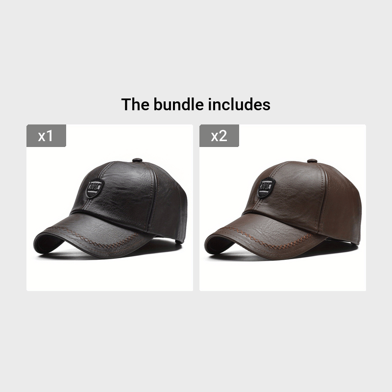 1 Cappello da baseball nero in pelle sintetica con visiera regolabile - Leggero, resistente e traspirante per attività all'aperto, viaggi, feste in spiaggia e abbigliamento casual, cappello da moda primaverile | Cappello da baseball regolabile | Equipaggi