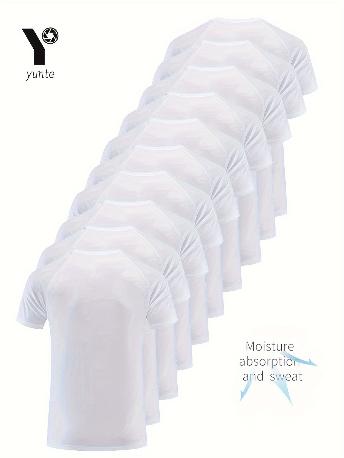 10pz YUNTÉ Magliette Ultra-Leggere ad Asciugatura Rapida da Uomo in Nero & Bianco - Tessuto Traspirante e Assorbente per il Sudore per Palestra, Corsa & Fitness | Top a Maniche Corte e Girocollo Confortevoli per Allenamento Sportivo