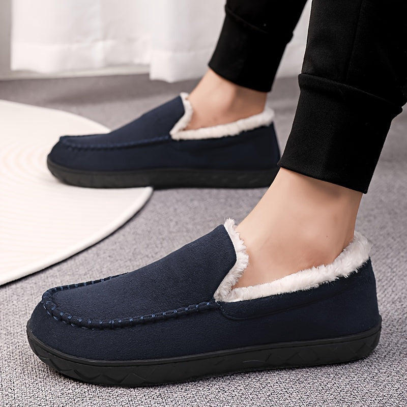 Pantofole da Uomo per Autunno e Inverno, Fodera Spessa, Antifreddo e Anti-gelo, Suola Antiscivolo, Facili da Infilarci