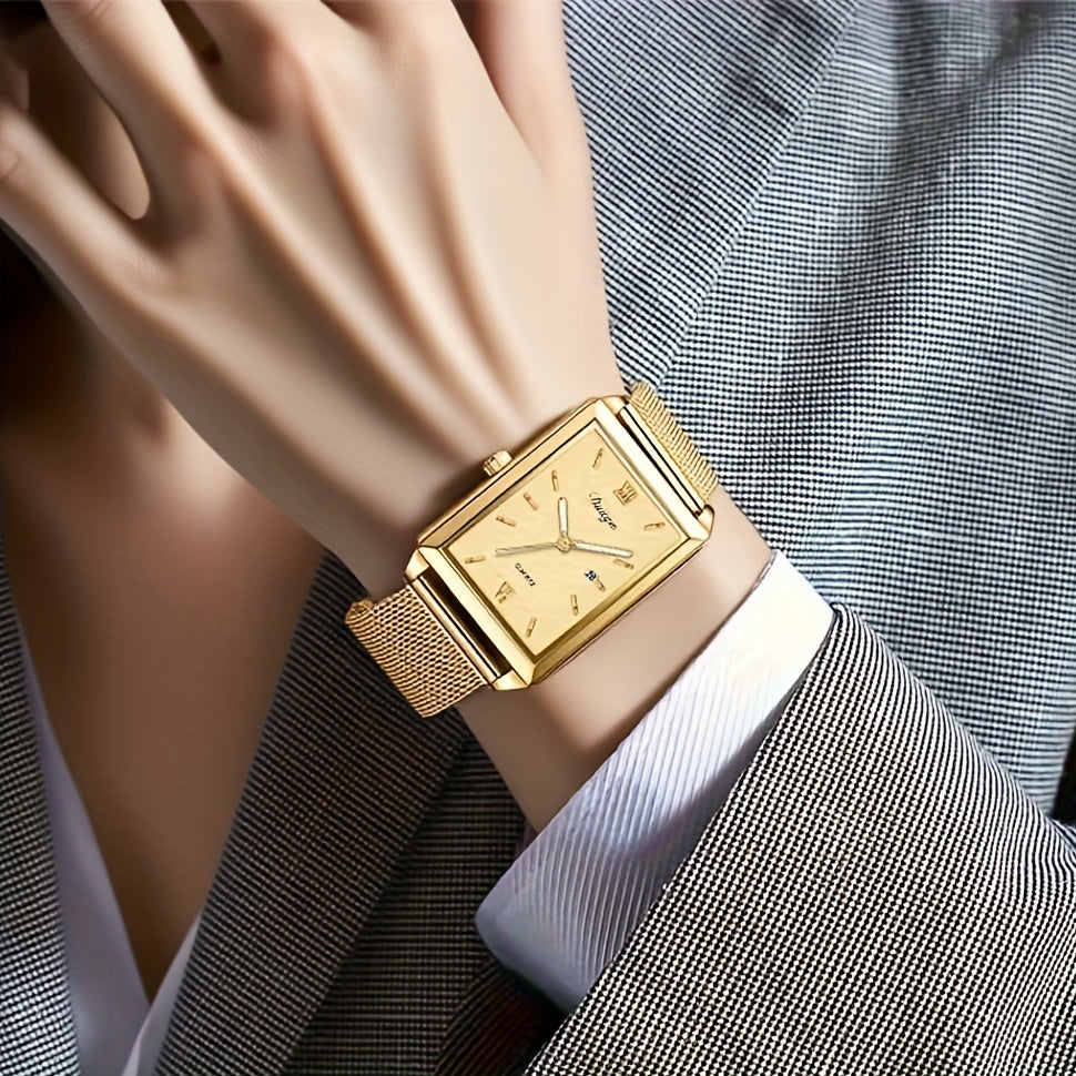 Un versatile orologio al quarzo con calendario e numeri romani per uomo/donna, regalo perfetto per la festa del papà/compleanno per padre/fidanzato con temperamento da uomo d'affari.