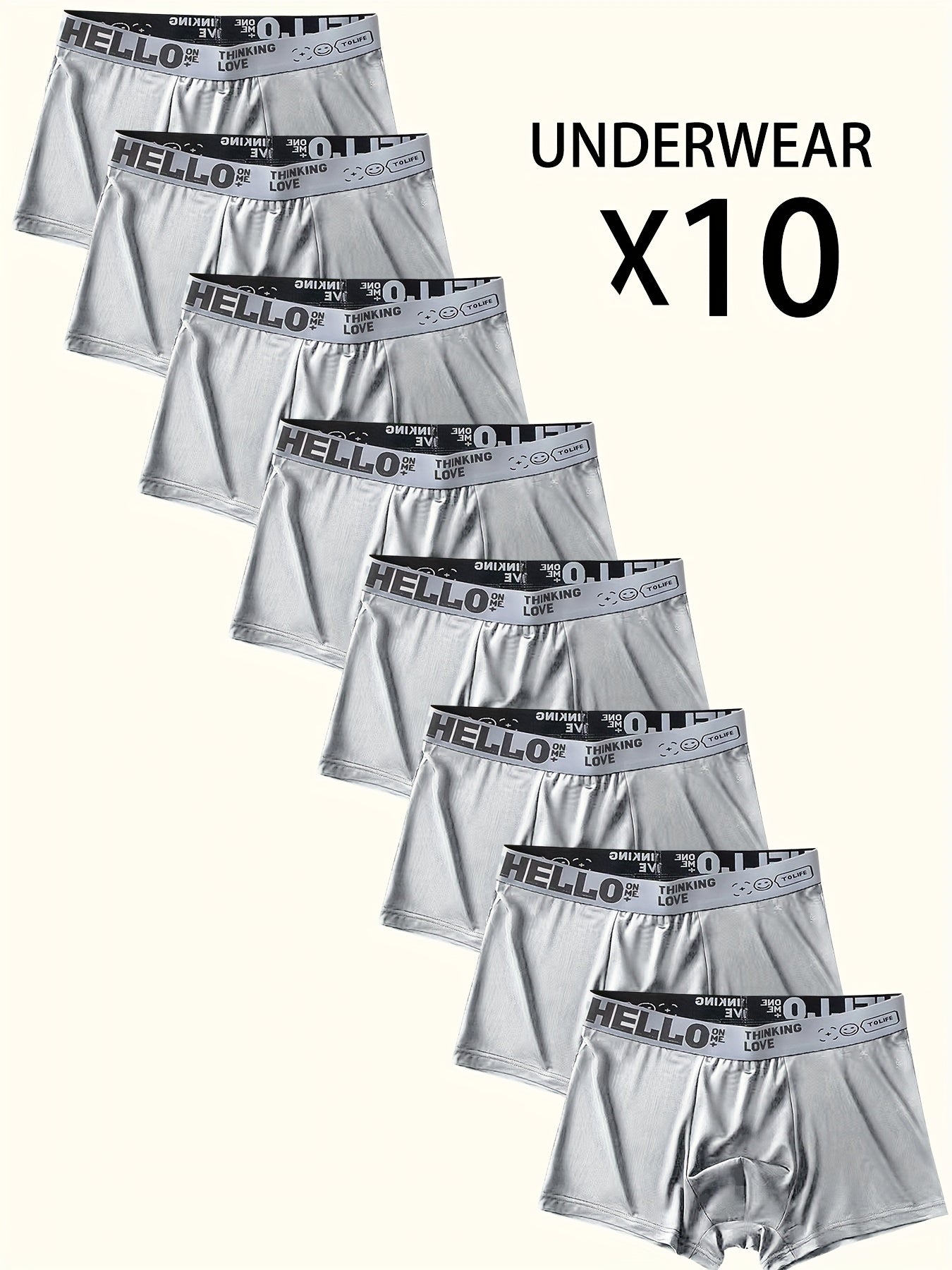 10pz "Ciao" Pantaloni Basso da Uomo Stampati - Alla Moda, Traspiranti, Comodi, Pantaloni Sportivi ad Alta Elasticità, Asciugatura Rapida
