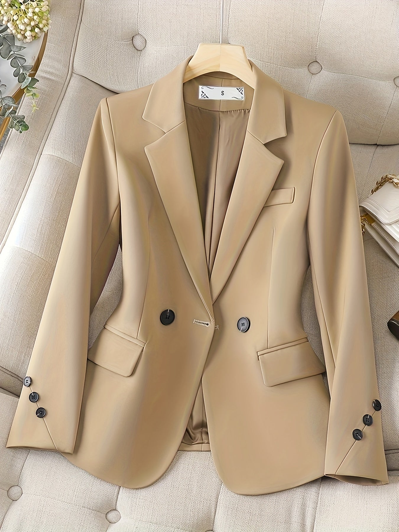 Women's Slim Fit Business Suit, Autumn and Winter Casual Style, Simple Professional Two-Piece Set for Spring and Fall