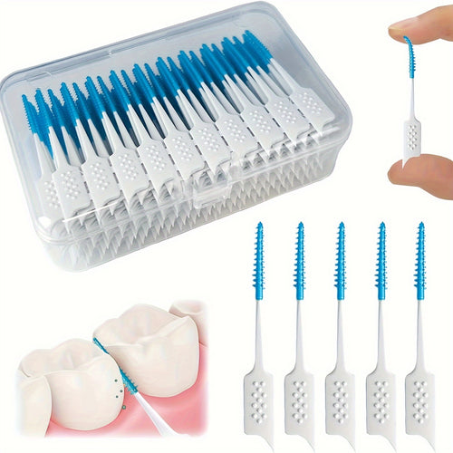400-Pack Mini Floss Brushes, Mint Flavor Dental Floss Picks, Soft Interdental Cleaning Brushes, Cura orale senza formaldeide per denti e gengive