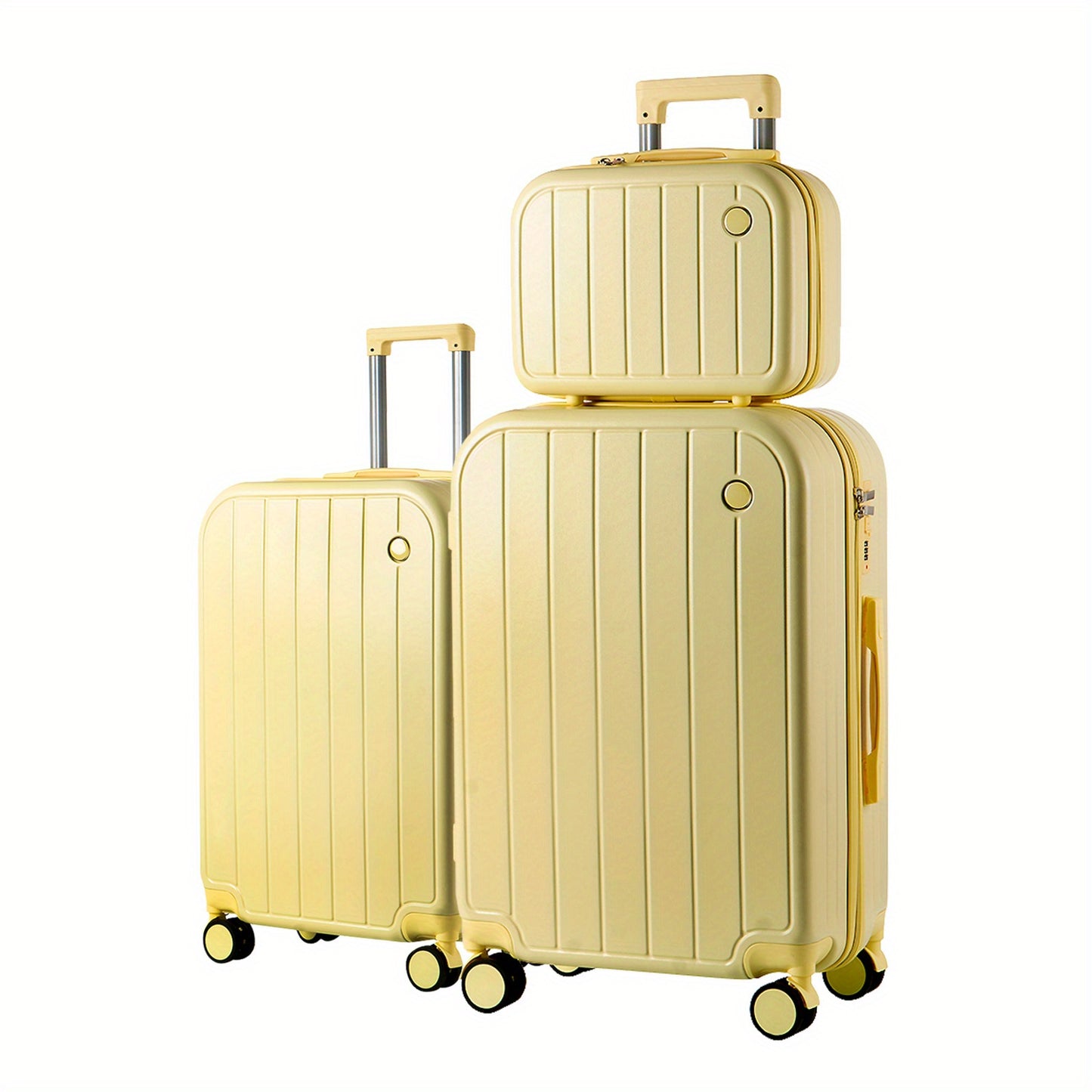 Valigia da Viaggio pz: Set di 3 Pezzi con Ruote Girevoli, Valigie Eleganti in Verde Pratico per Viaggi, Include Valigie Premium da 14/20/28 Pollici