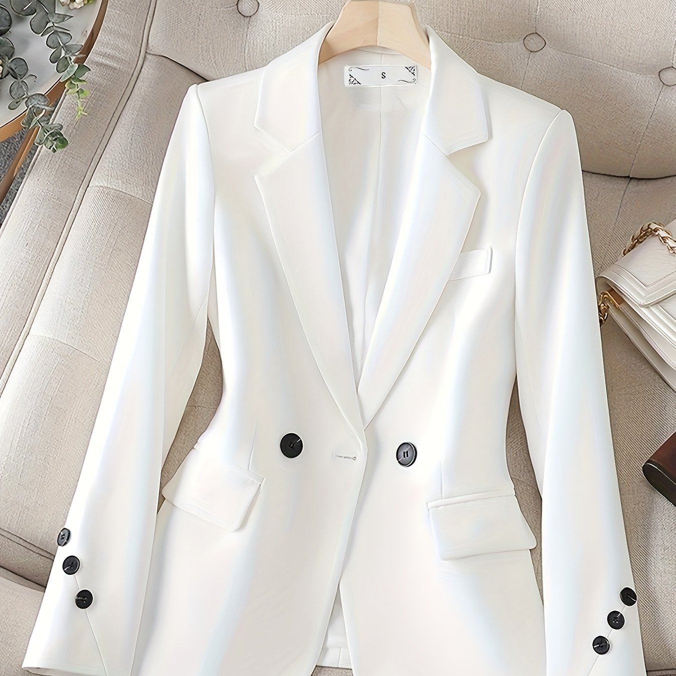 Women's Slim Fit Business Suit, Autumn and Winter Casual Style, Simple Professional Two-Piece Set for Spring and Fall