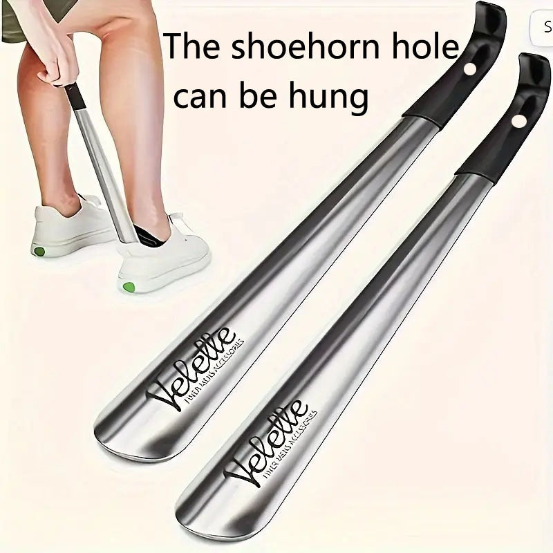 1pz Extra Lungo 41.91 cm Calzascarpe in Acciaio Inox per Anziani - Impugnatura Comfort Antiscivolo, Costruzione in Metallo Durevole, Strumento Facile per Mettere e Togliere le Scarpe per Anziani, Disabili, Persone con Mobilità Ridotta