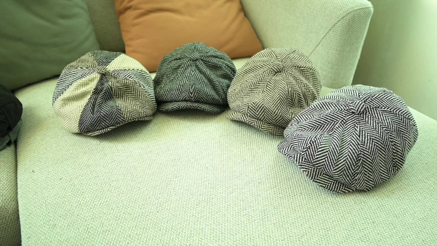 2-Pack: 1 Cappello più 1 Collana, Cappello Newsboy per Uomo, Cappello Tweed Gatsby, Cappello Ivy Cabbie, Cappello da Golf con Cima Piana per Padre, Donna, Unisex