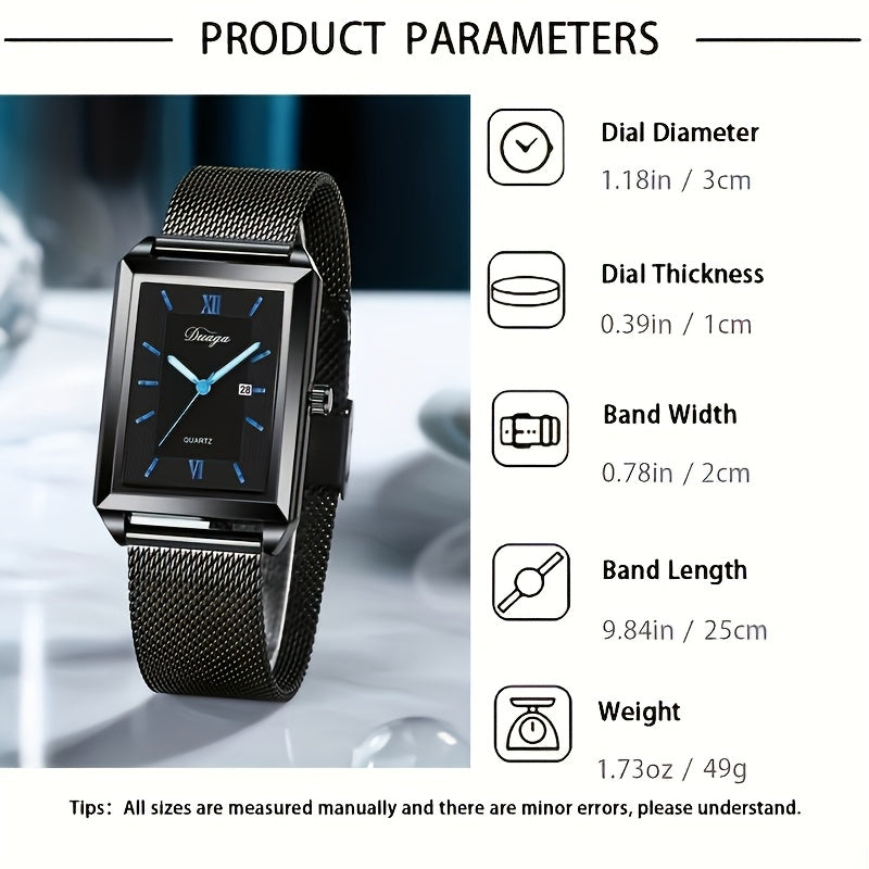 Un versatile orologio al quarzo con calendario e numeri romani per uomo/donna, regalo perfetto per la festa del papà/compleanno per padre/fidanzato con temperamento da uomo d'affari.