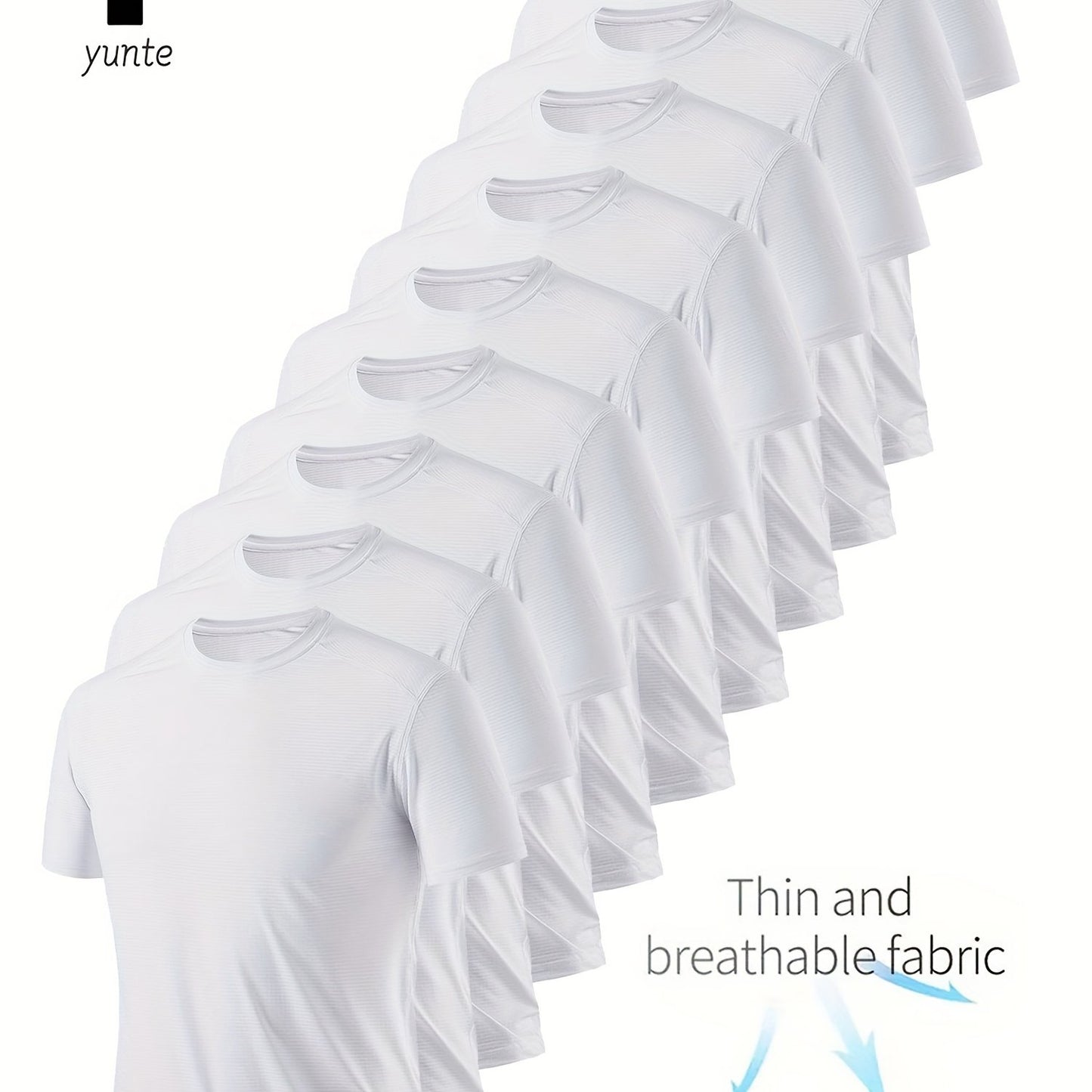 10pz YUNTÉ Magliette Ultra-Leggere ad Asciugatura Rapida da Uomo in Nero & Bianco - Tessuto Traspirante e Assorbente per il Sudore per Palestra, Corsa & Fitness | Top a Maniche Corte e Girocollo Confortevoli per Allenamento Sportivo