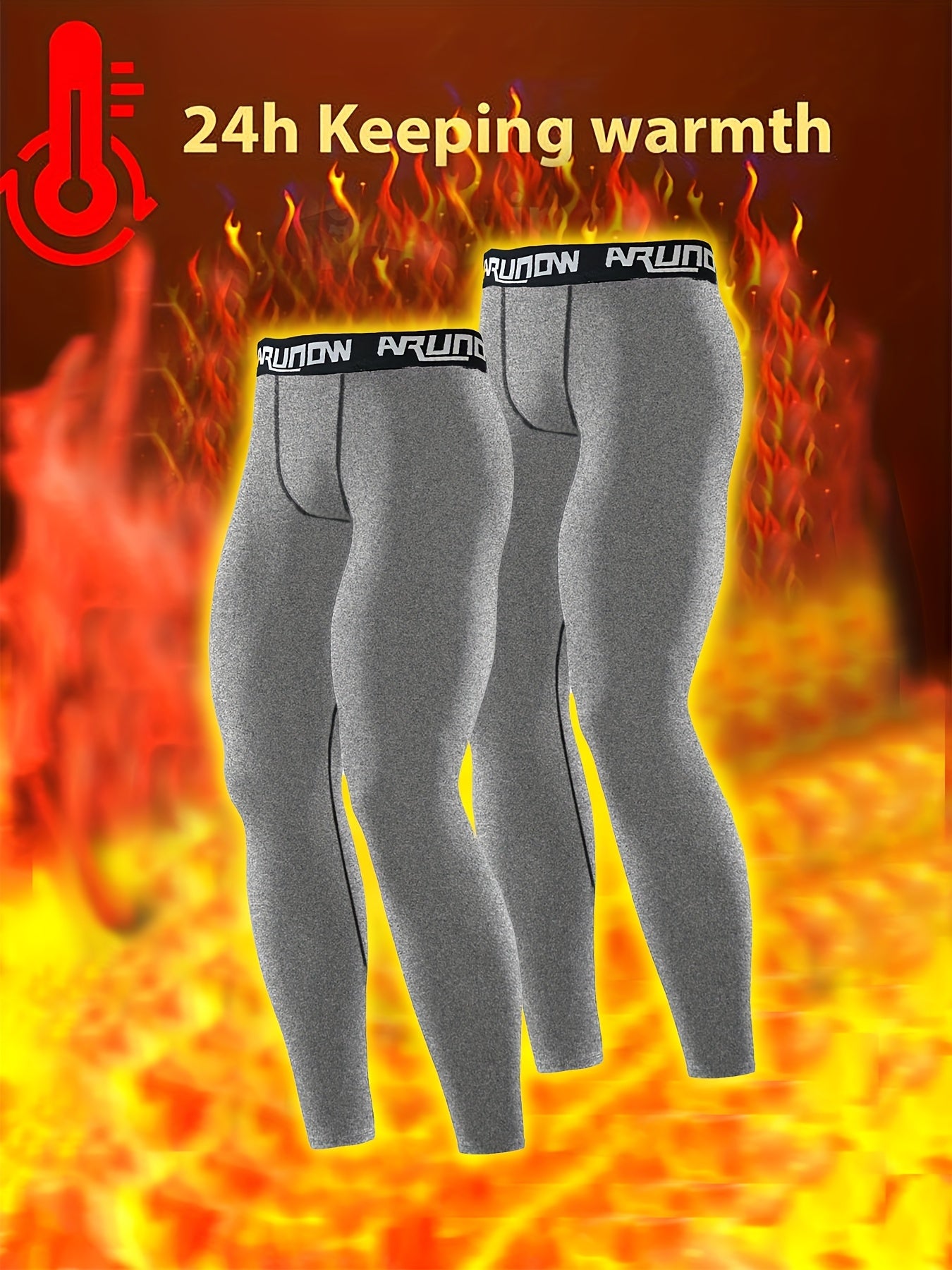 2 pezzi di leggings in pile per uomo, vita alta e elastica, pantaloni stretti, vestibilità slim per uomo, pantaloni lunghi caldi, pantaloni autunnali