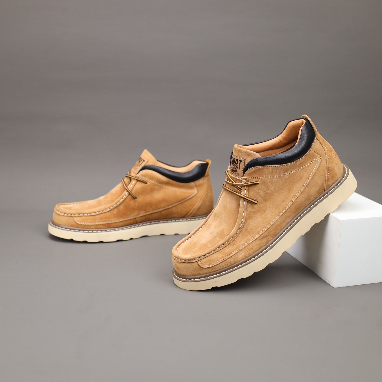 1Paio di Stivali Oxford Derby alla Moda da Uomo - Stivali Casual con Lacci e Seconda Pelle di Vero Pelle Sintetica, Fodera in Seta, Suola in Gomma per Tutte le Stagioni - Versatile per l'Abbigliamento Quotidiano, Feste e Stile Stradale
