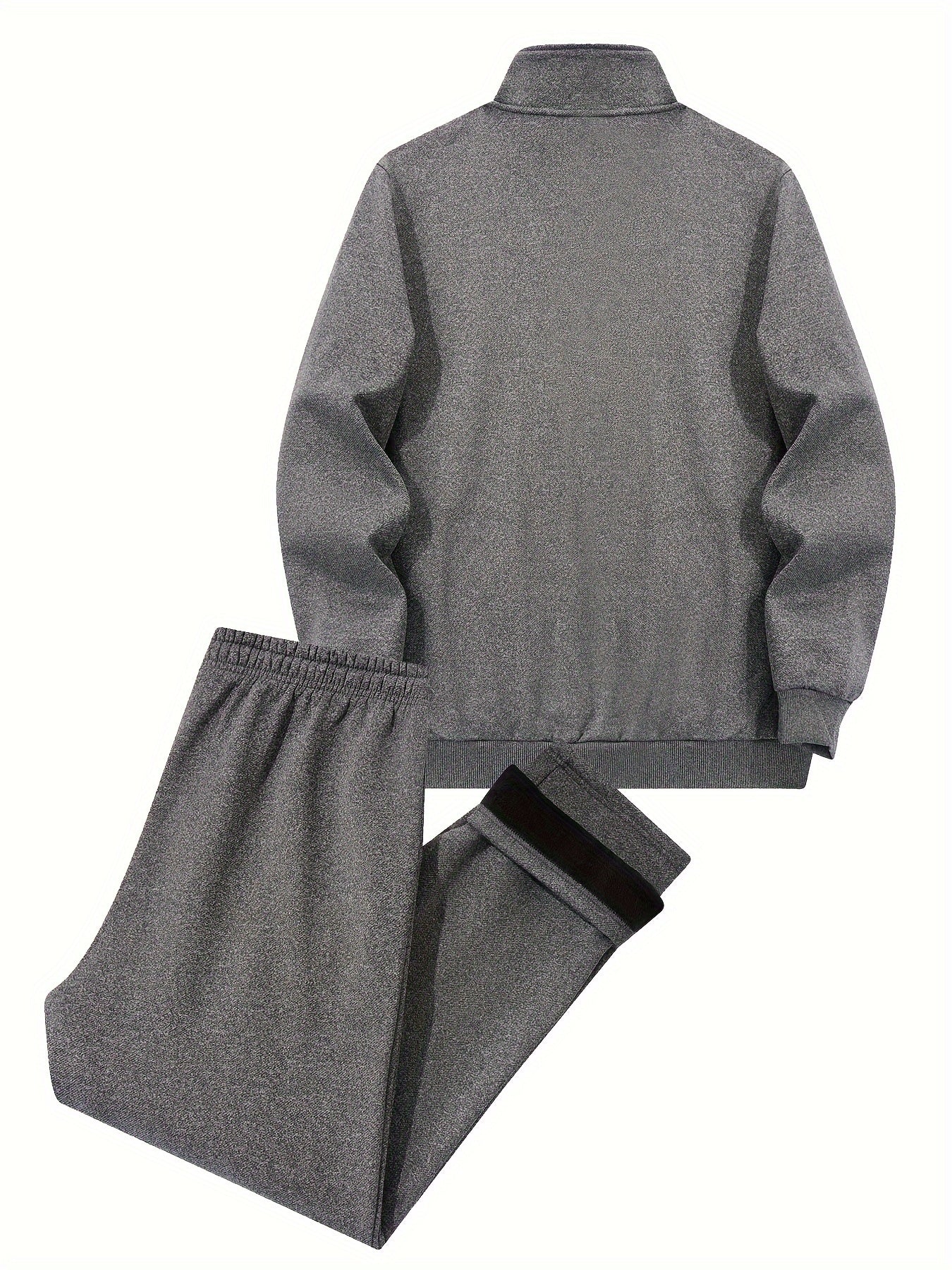 Tute da uomo invernali in velluto spesso per il tempo libero per persone di mezza età e giovani, ideali per sport all'aperto, resistenti al vento, con top e pantaloni a tinta unita.