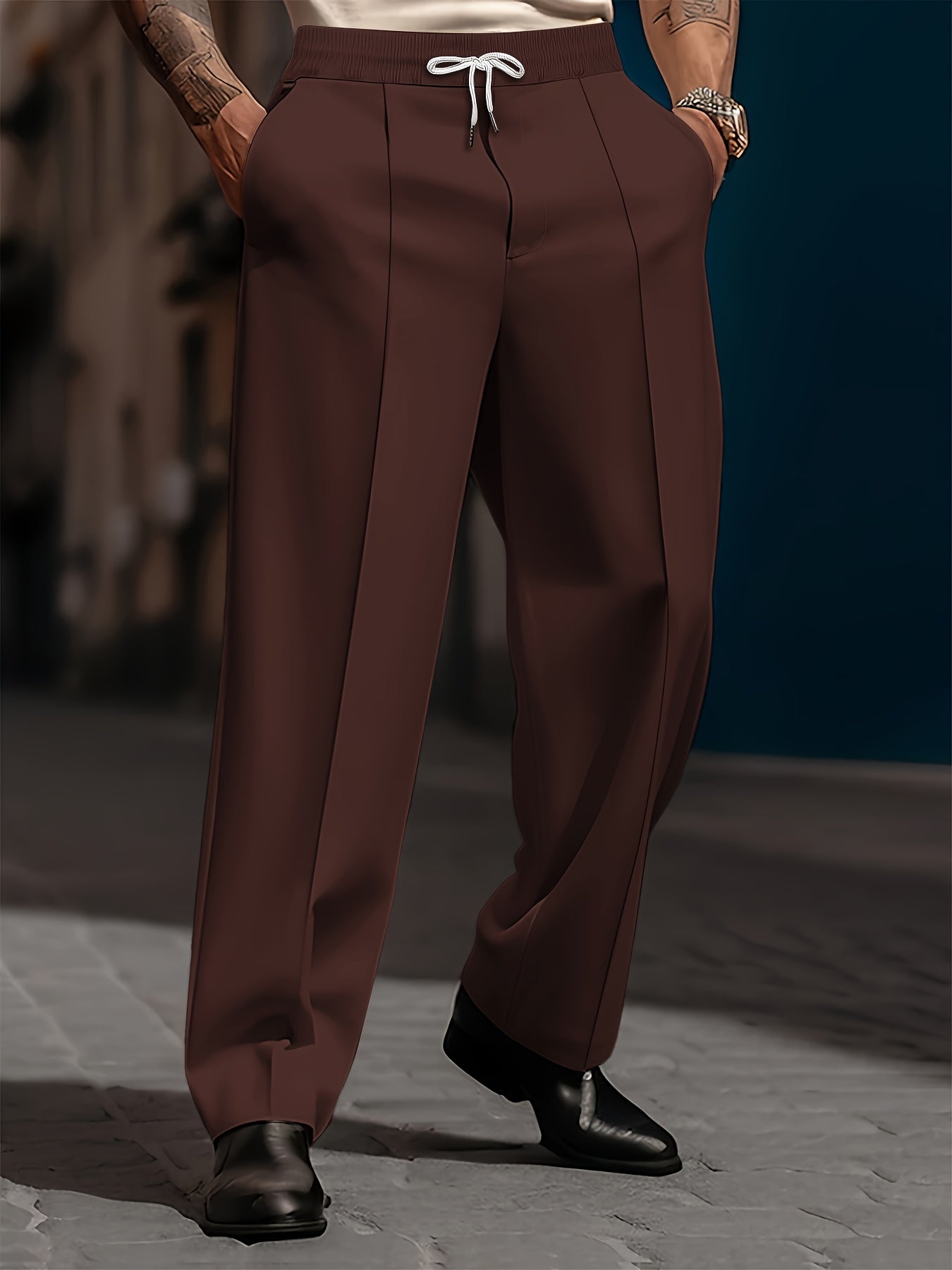 Pantaloni da Uomo Larghi e Comodi, Taglio Dritto Semplice, Moda Quotidiana di Base