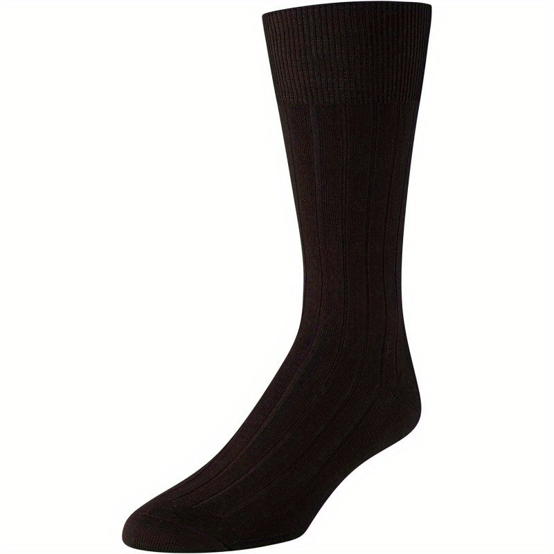 6 Paia di Calzini Uomo CYFUN DESIGN - Polsine Elastiche Morbide e Confortevoli, Colori Unici (Beige/Nero/Marrone/Bianco) per Ufficio ed Eventi Formali, Design Elegante, Materiale Comodo
