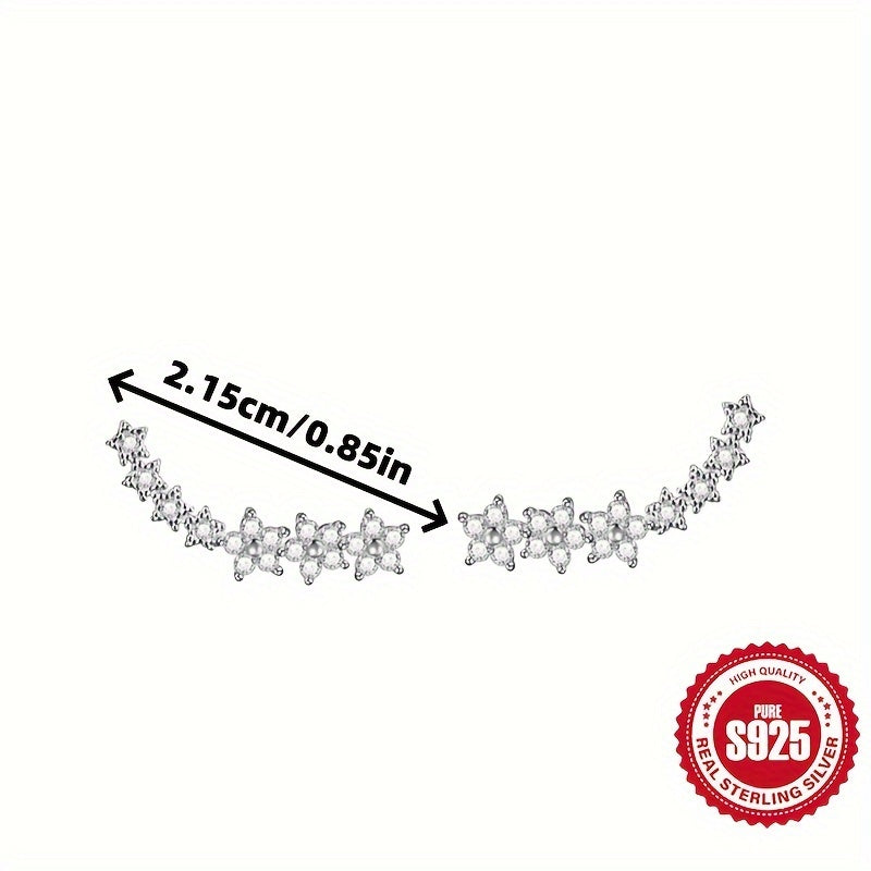 1.71G S925 Orecchini a mosaico rurale stile francese in argento sterling S925, bassa allergia, eleganti, per donne, uso quotidiano, vacanza, regalo di Natale