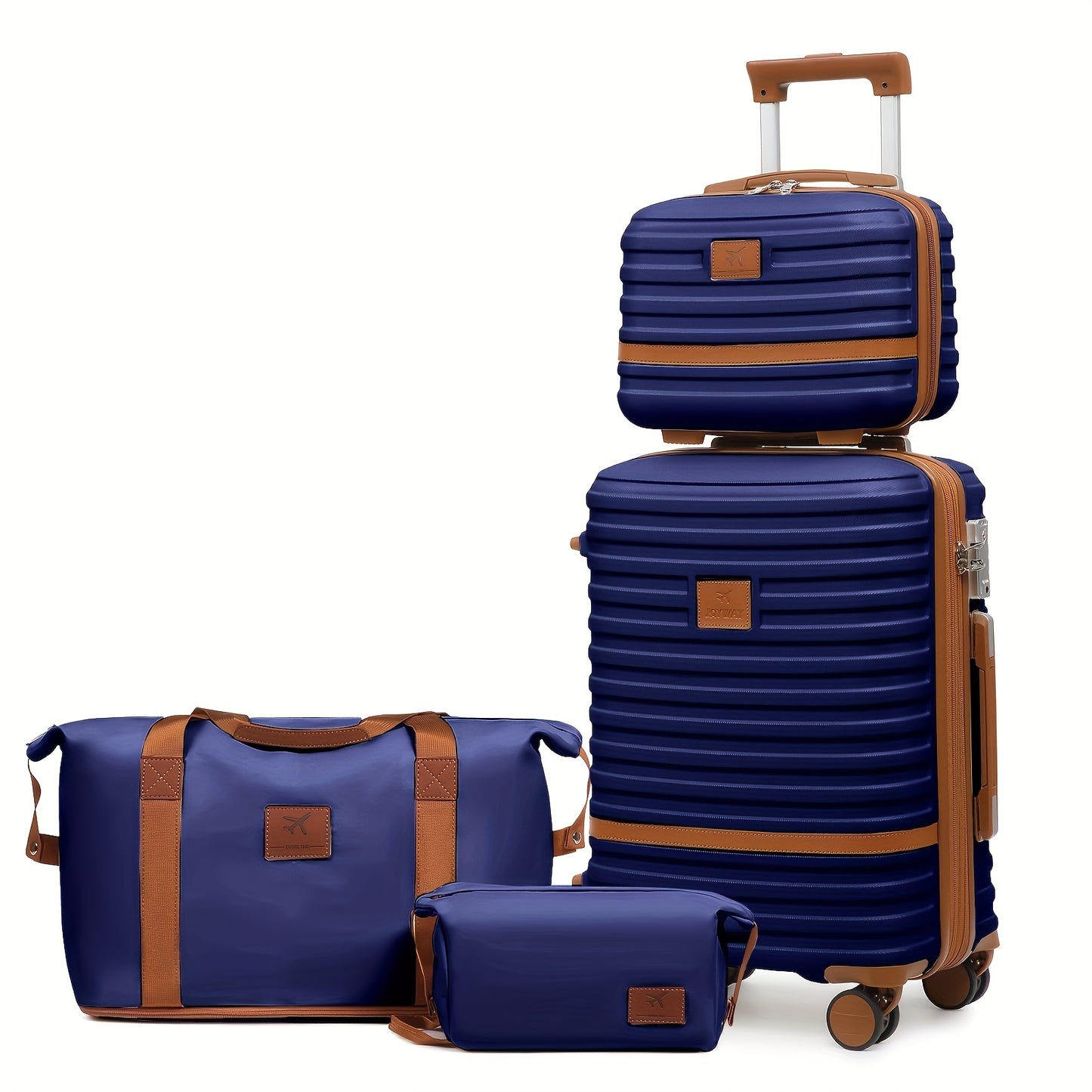 Set di bagagli da viaggio Joyway di tre pezzi, bagaglio a mano per cabineria aereo, bagaglio a mano portatile a guscio rigido da 13/20 pollici, borsa da viaggio con tasca grande e ruote universali + borsa da viaggio per la cura personale
