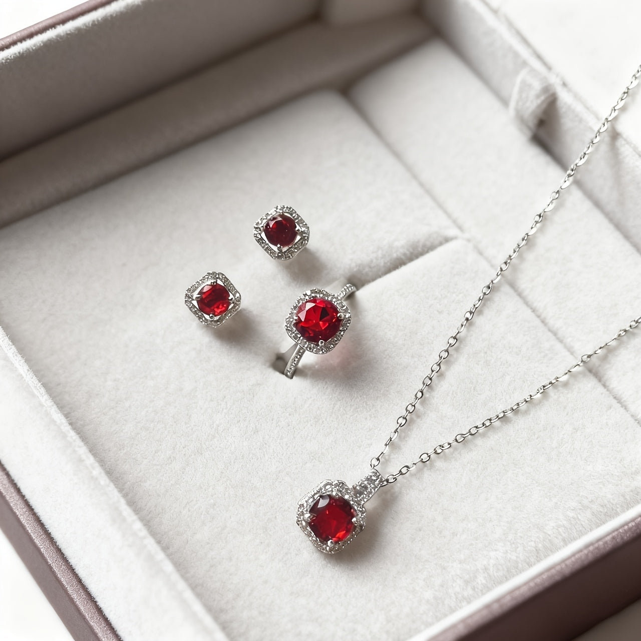 3pezzo Set di gioielli in argento placcato 925 con moissanite elegante per donne - Stile minimalista lussuoso con anello aperto, orecchini a clip, collana, perfetto per l'uso quotidiano e come regalo
